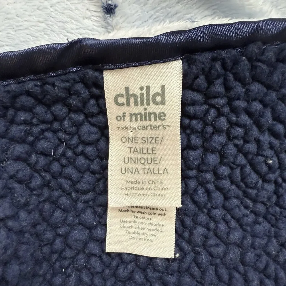 Carters Child Of Mine Baby Security Blanket Blue Monkey Moon Star Sherpa Lovey